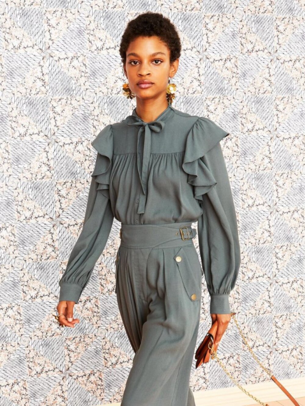 Ulla Johnson Tabitha Ruffle Blouse In Green